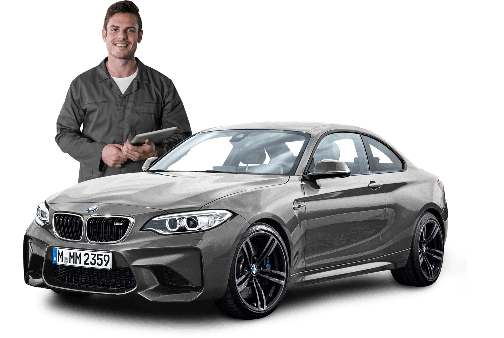 Carro e ônibos um ao lado do outro com duas imagens em forma de box escrito em sequência: Segurança, confiança e credibilidade e em seguida Economia, assistência, garantia, segurança e mão de obra.